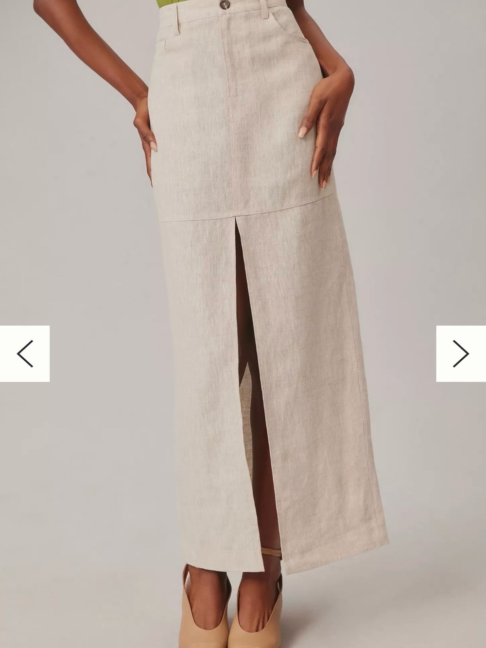 🍂NWOT Reformation Tazz Linen Maxi Skirt Oatmeal